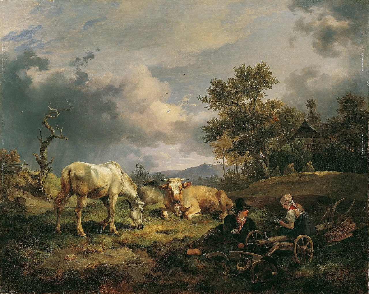 Giovani coppie agricole che riposano nel campo - Österreichische Galerie Belvedere, Vienna